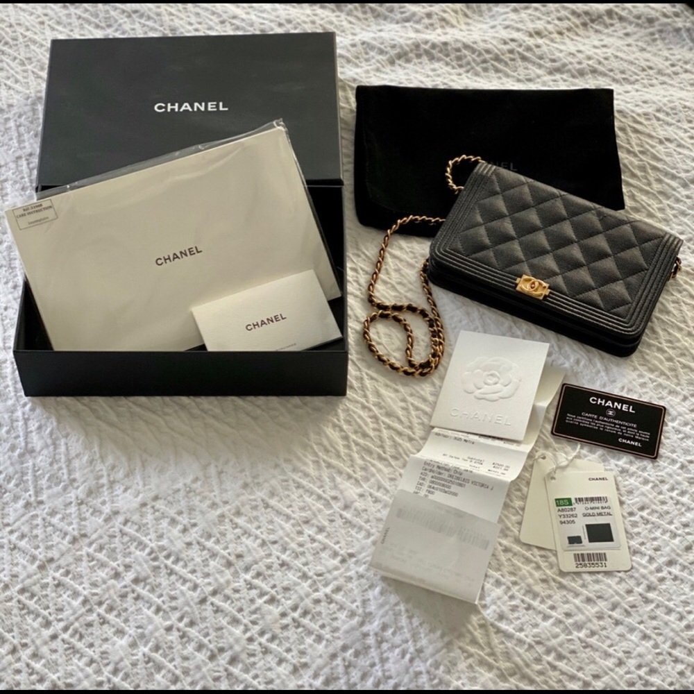 2018 Chanel Boy Wallet On Chain WITH Receipt